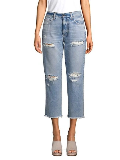 Ei8ht Dreams Cropped Distressed Jeans In Light Distressed Wash