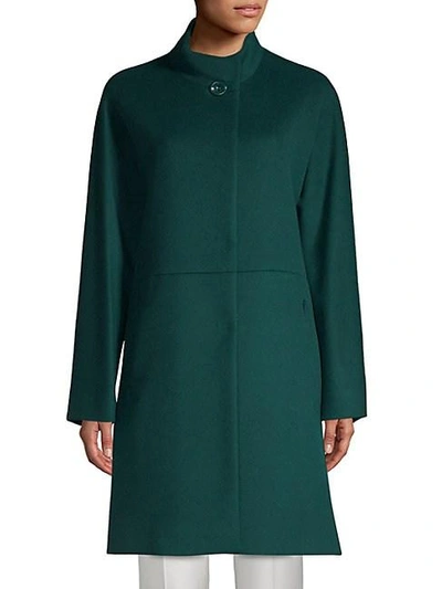 Cinzia Rocca Classic Wool Coat In Teal