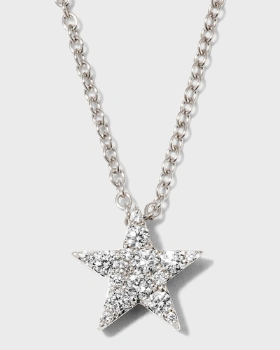 Memoire White Gold Luna Pave Star Pendant Necklace, 18"l In 10 White Gold