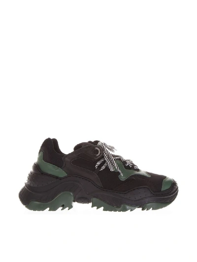 N°21 Billy Black & Green Running Sneakers In Black/green