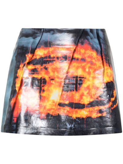 Diesel Printed Mini Skirt In Tobedefined
