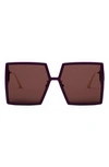 Dior 30montaigne Su 58mm Geometric Sunglasses In Shiny Bordeaux / Bordeaux