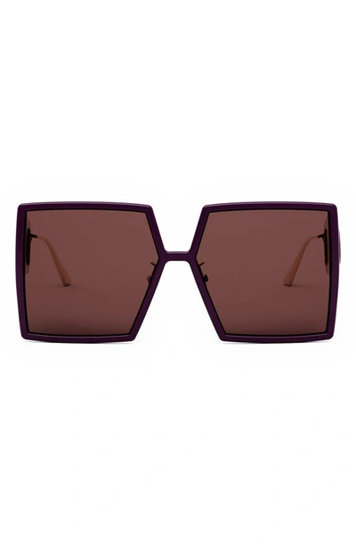 Dior 30montaigne Su 58mm Geometric Sunglasses In Shiny Bordeaux / Bordeaux