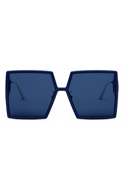 Dior 30montaigne Su 58mm Geometric Sunglasses In Blue/blue Solid