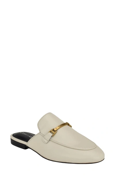 Calvin Klein Sidoll Mule In Ivory Leather