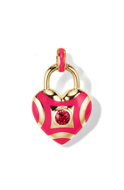 Cast The Pop Heart Garnet Charm In Gold/poppy