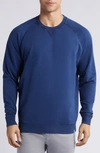 Peter Millar Lava Wash Fleece Sweatshirt In Navy