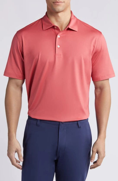 Peter Millar Solid Jersey Performance Polo In Cape Red