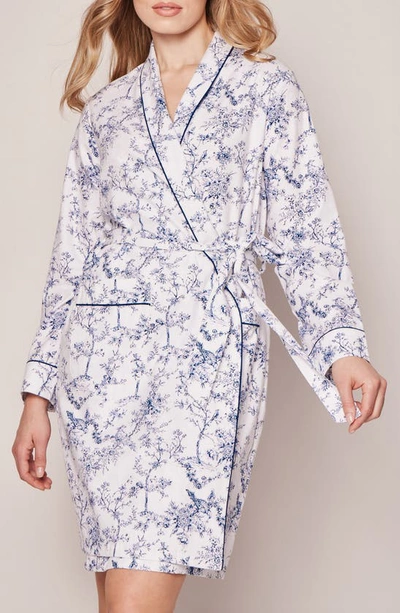 Petite Plume Timeless Toile Dressing Gown In White