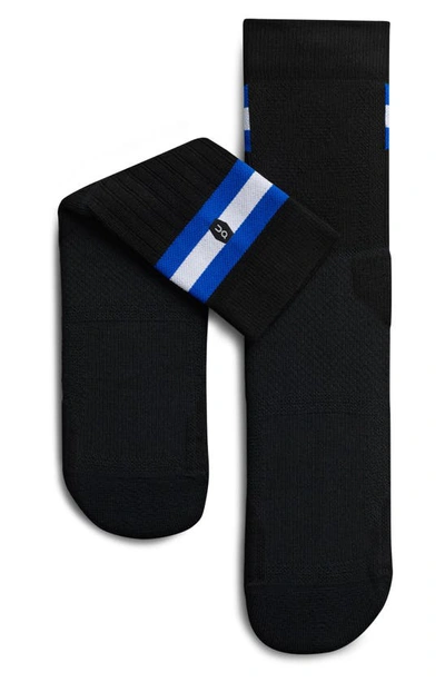 On Recycled Polyester Tennis Socks In Black/ Indigo