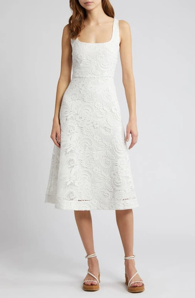 Kobi Halperin Jacqueline Paisley Lace Midi Dress In White