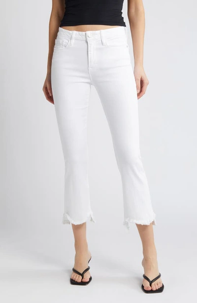 Frame Le Crop Mini Bootcut Fray Step Hem Jeans In Blanc