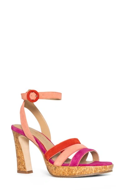 Donald Pliner Ankle Strap Platform Sandal In Multi Pink