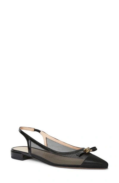 Bruno Magli Pamina Slingback Flat In Black Patent