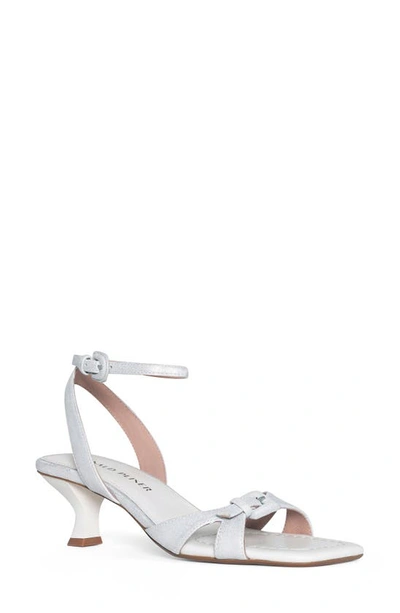 Donald Pliner Metallic Ankle Strap Sandal In Silver