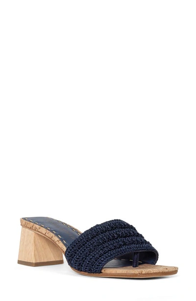 Donald Pliner Block Heel Sandal In Navy