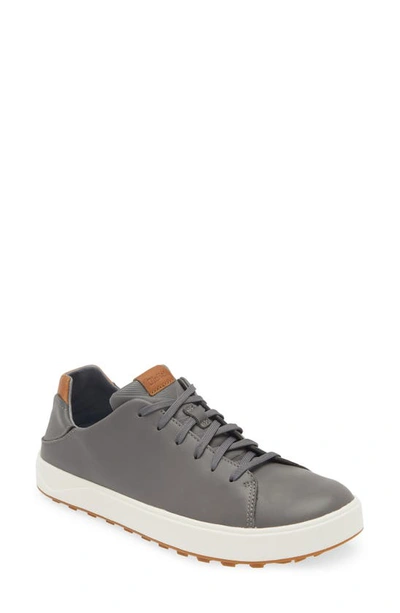 Olukai Wai'alae Waterproof Leather Golf Shoe In Stone/ Stone