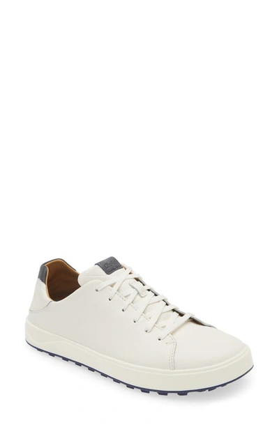 Olukai Wai'alae Waterproof Leather Golf Shoe In White/ White