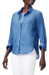 Nic + Zoe Girlfriend Crinkle Cotton Button-up Shirt In Morning Glory