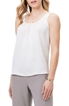 Nic + Zoe Scoop Neck Satin Tank In Classic Cream