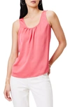 Nic + Zoe Scoop Neck Satin Tank In Coral