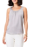 Nic + Zoe Scoop Neck Satin Tank In Grey