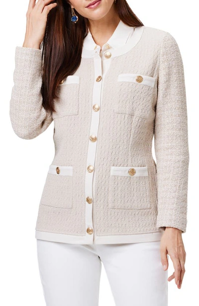 Nic + Zoe Perfectly Polished Knit Jacket In Cream Mix