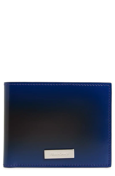 Ferragamo Ombré Leather Bifold Wallet In Blue