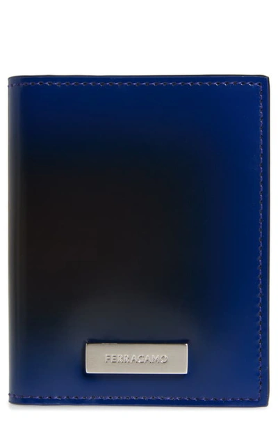 Ferragamo Ombré Leather Bifold Wallet In Blue
