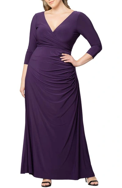 Kiyonna Gala Glam Cold Shoulder Gown In Imperial Plum