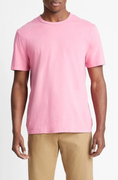 Vince Solid T-shirt In Washed Pink Blaze