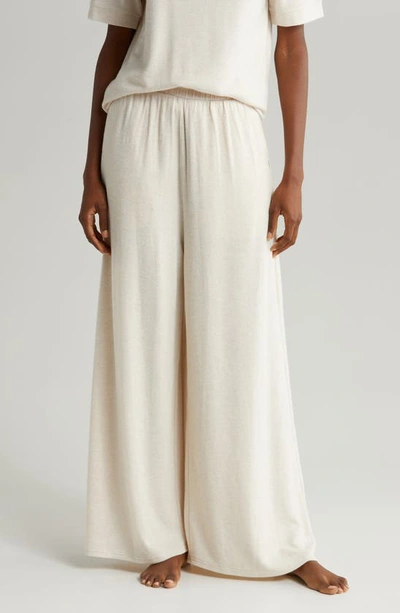 Ugg Holsey Peached Knit Wide Leg Lounge Pants In Oatmeal Heather