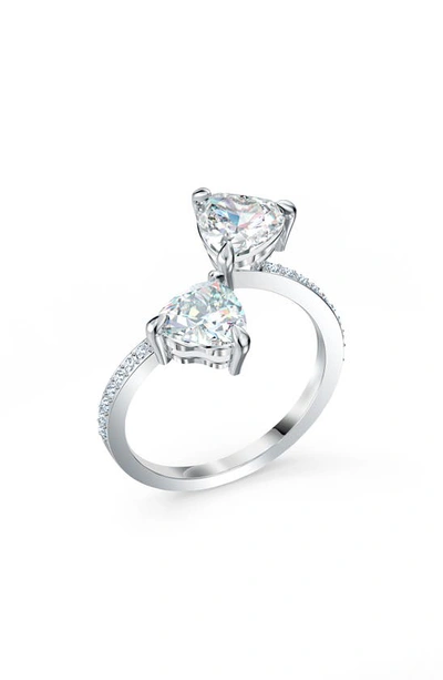 Swarovski Attract Soul Crystal Hearts Ring In White