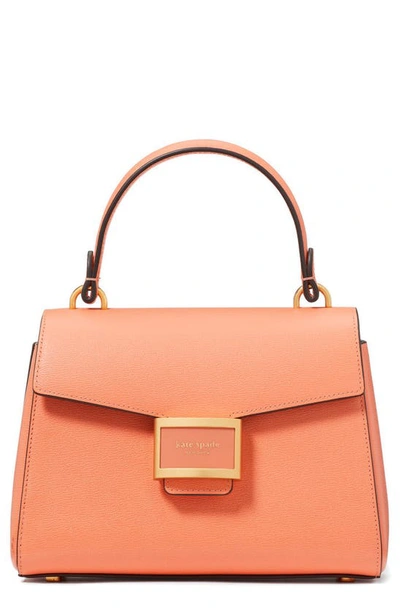Kate Spade Small Katy Leather Top Handle Bag In Orange