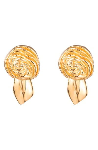 Sterling King Mini Rosette Stud Earrings In Gold