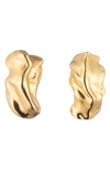 Sterling King Molten Stud Earrings In Gold
