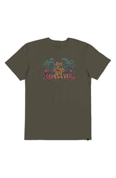 Quiksilver Dala Jungle Graphic T-shirt In Grape Leaf