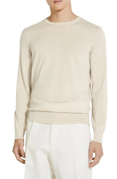Zegna Cashmere & Silk Crewneck Sweater In White