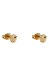 Argento Vivo Hammered Stud Earrings In Gold/ Silver