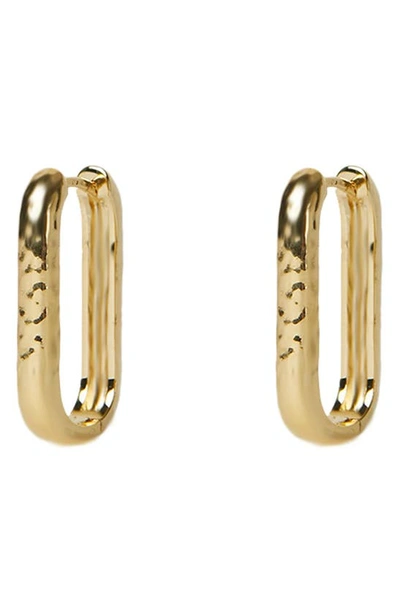 Argento Vivo Sterling Silver Oblong Hoop Earrings In Gold