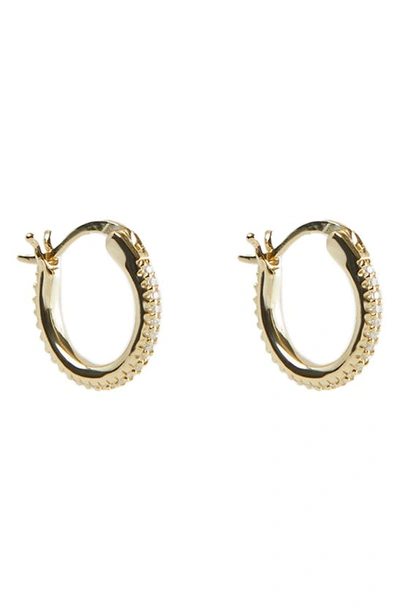 Argento Vivo Sterling Silver Pavé Cubic Zirconia Hoop Earrings In Gold/ Silver