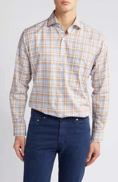 Peter Millar Stonington Summer Soft Plaid Cotton Button-up Shirt In Maritime