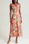 Chelsea28 Tie Shoulder Maxi Dress In Ivory Multi