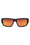 Dior Rectangular Frame Sunglasses In Matte Black Orange Mirror