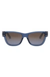Dior Women's Signature S6u Butterfly Sunglasses In Translucent Blue Gradient