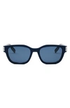 Dior Cd Icon S1i 54mm Geometric Sunglasses In Black/blue Solid