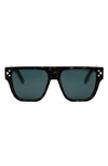 Dior Cd Diamond S6i 55mm Square Sunglasses In Havana/ Other / Blue
