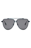 Fendi The  Baguette 59mm Pilot Sunglasses In Blue Light Smoke