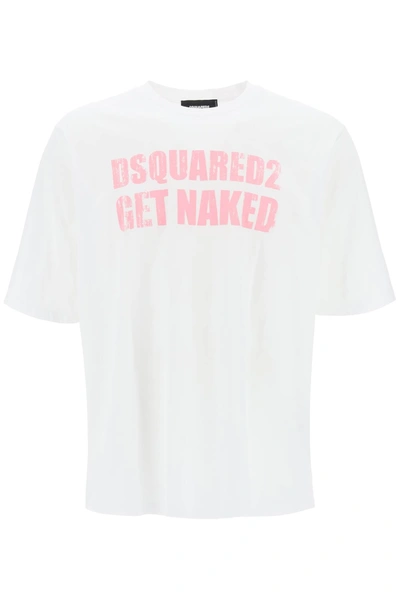 Dsquared2 Skater Fit Printed T Shirt In White