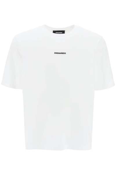 Dsquared2 T Shirt Slouch Fit Con Stampa Logo In Black